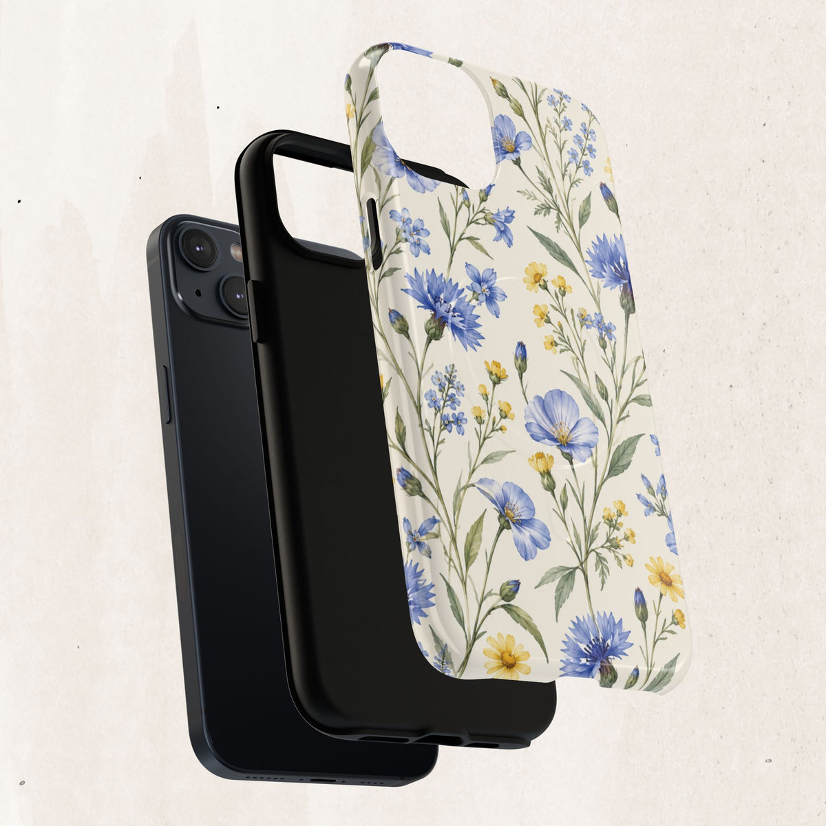 Floral Blue Cornflower  Magnetic Phone Case