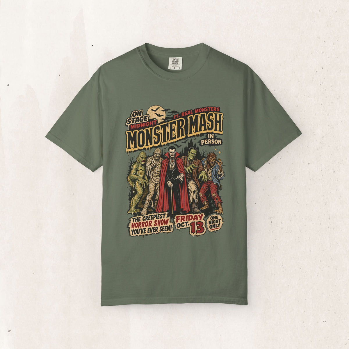 Monster Mash Vintage Horror Tee – Moss