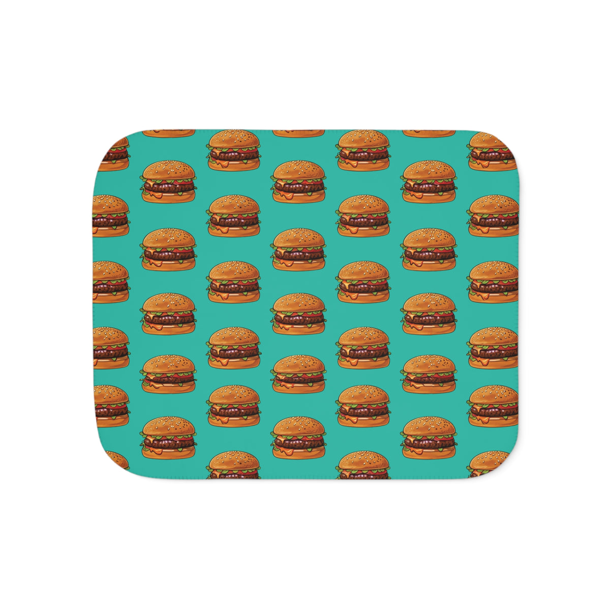 Burger Pattern Sherpa Blanket