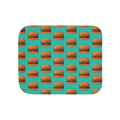 Burger Pattern Sherpa Blanket