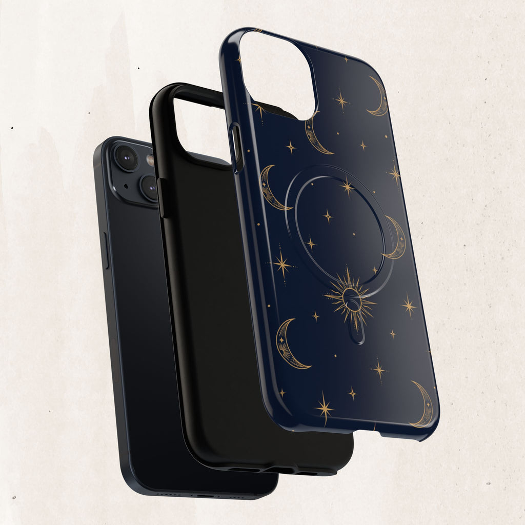 Magnetic Phone Case — Celestial Moon & Stars Tough Protective Cover