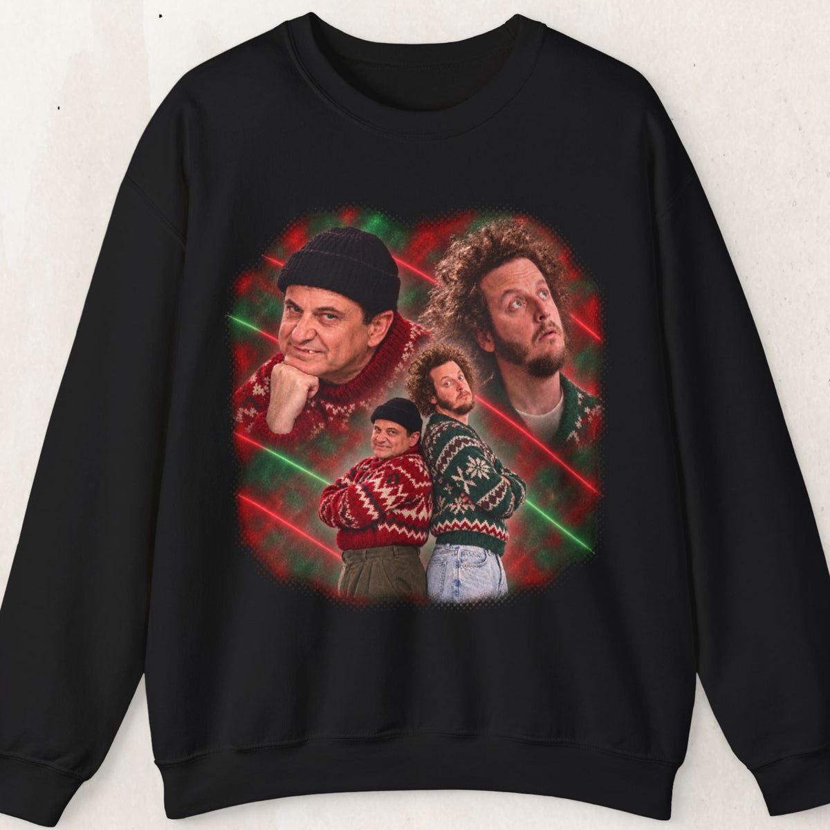 Harry and Marv Home Alone 80s glamour portrait Christmas sweatshirt by Wicked Thread Society