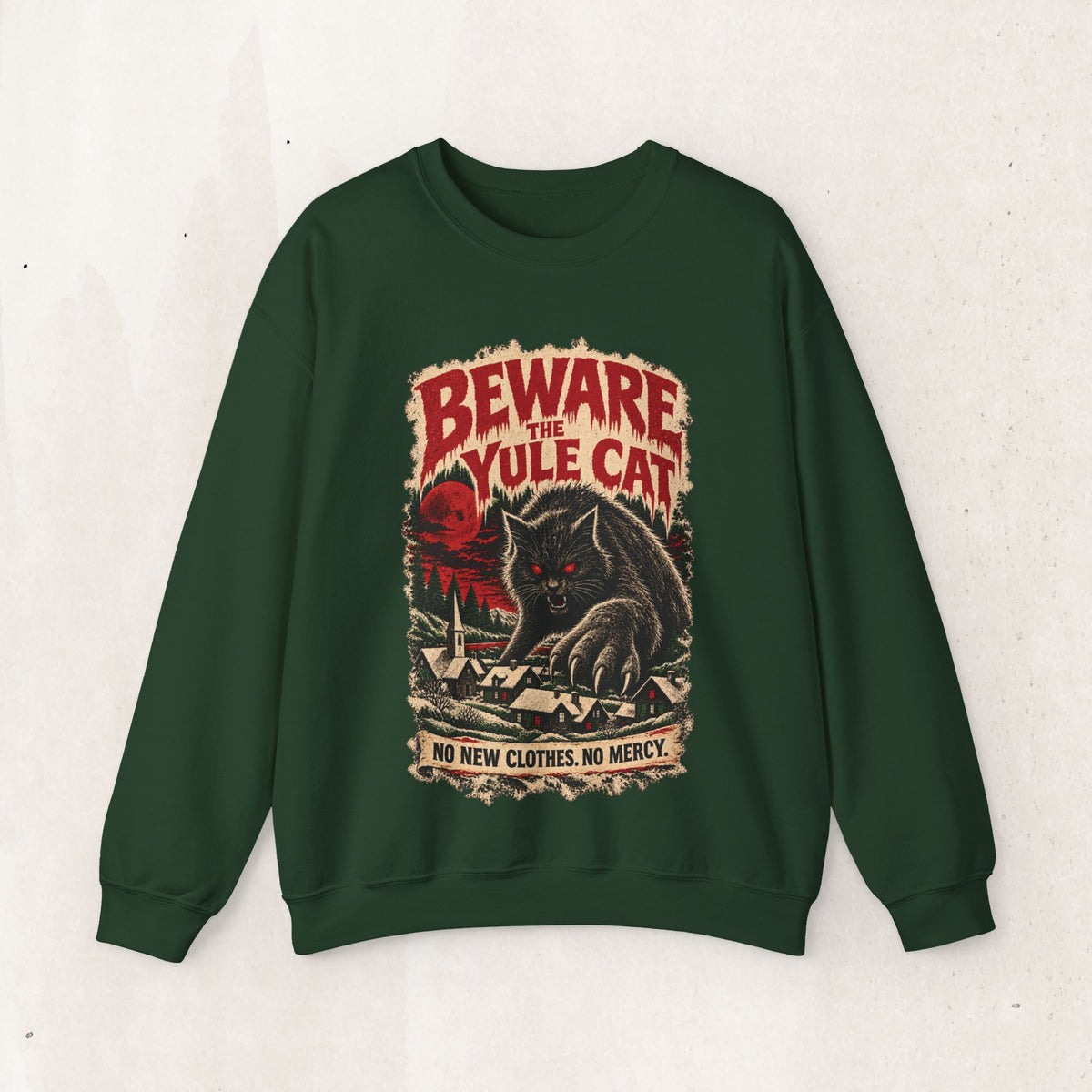 Beware the Yule Cat Horror Poster sweatshirt