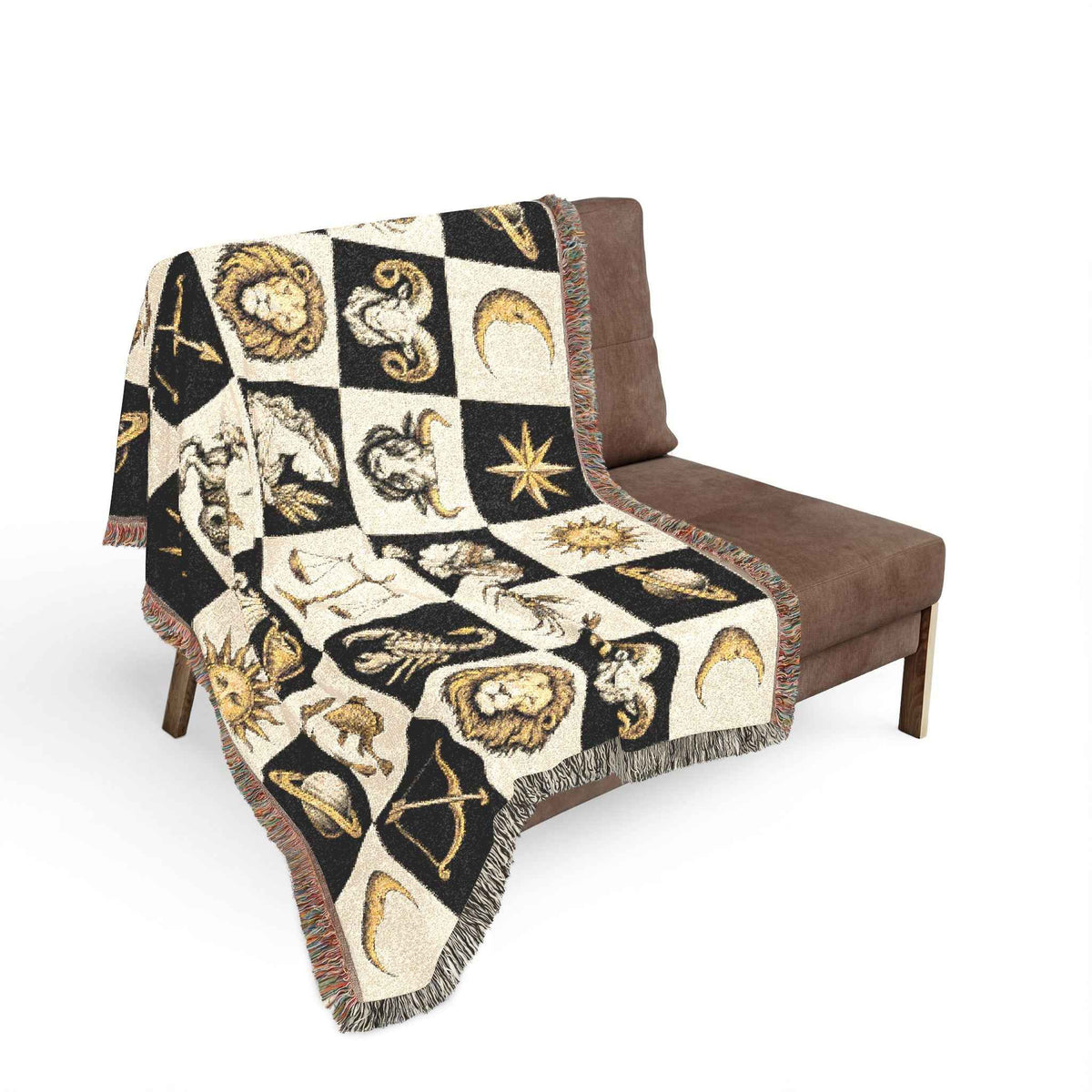 Zodiac Checkerboard Woven Blanket, alternate view
