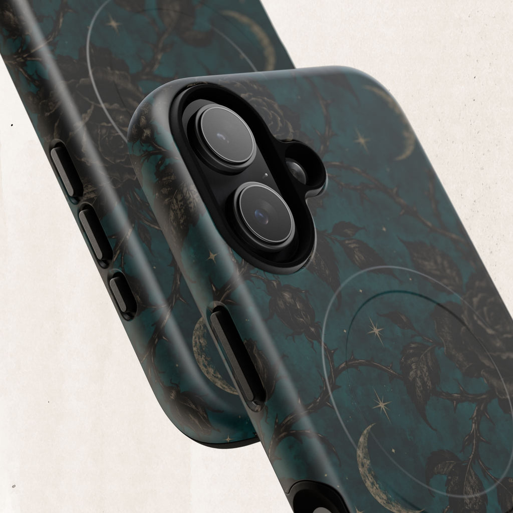 Teal Moon & Black Rose Tough Protective Case