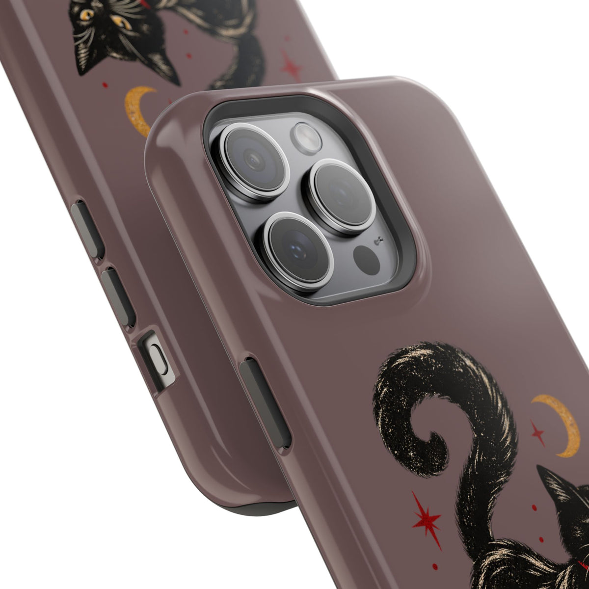 Black Cat in Red Boots MagSafe Phone Case, alternate view