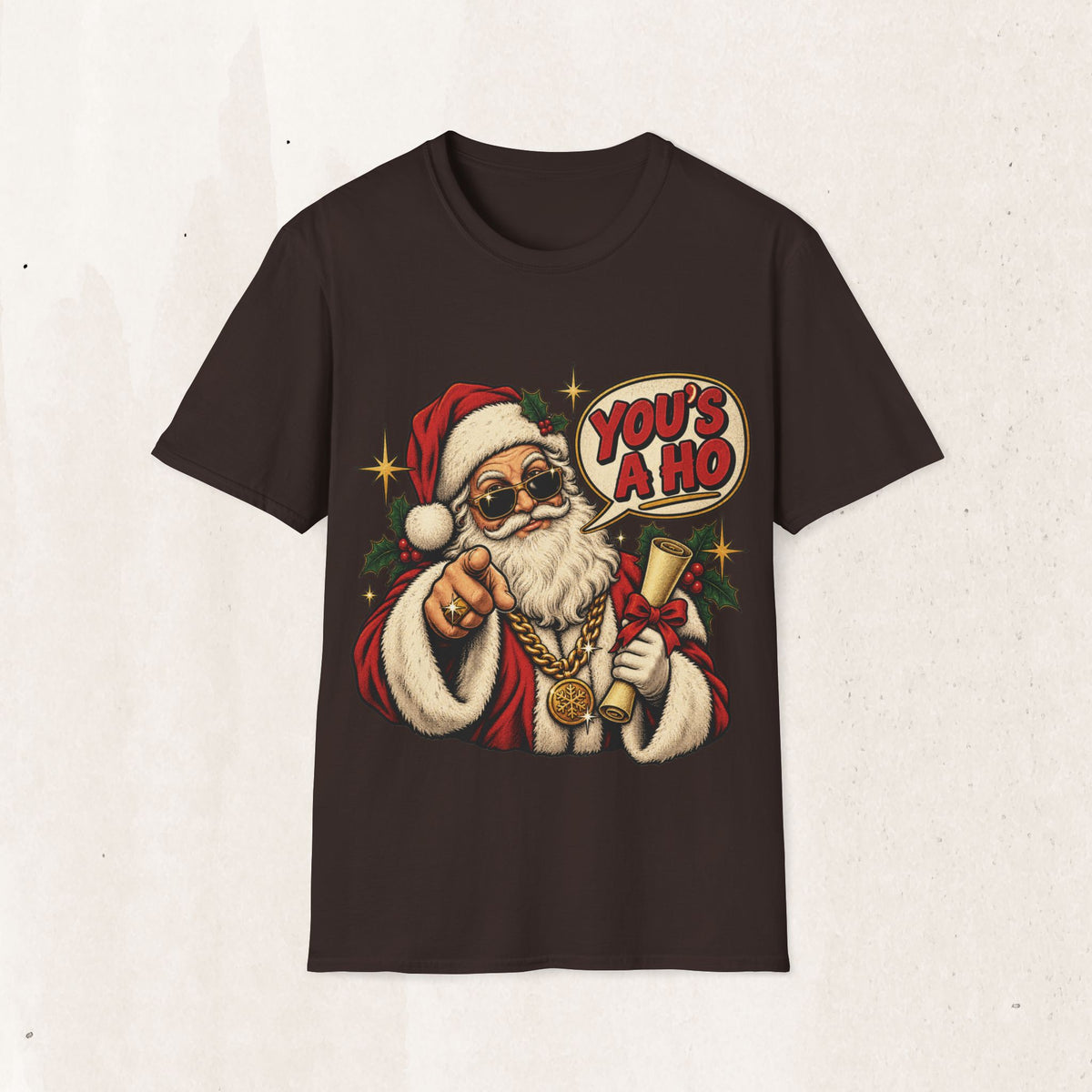 Santa Claus “You’s a Ho” Funny Christmas Tee