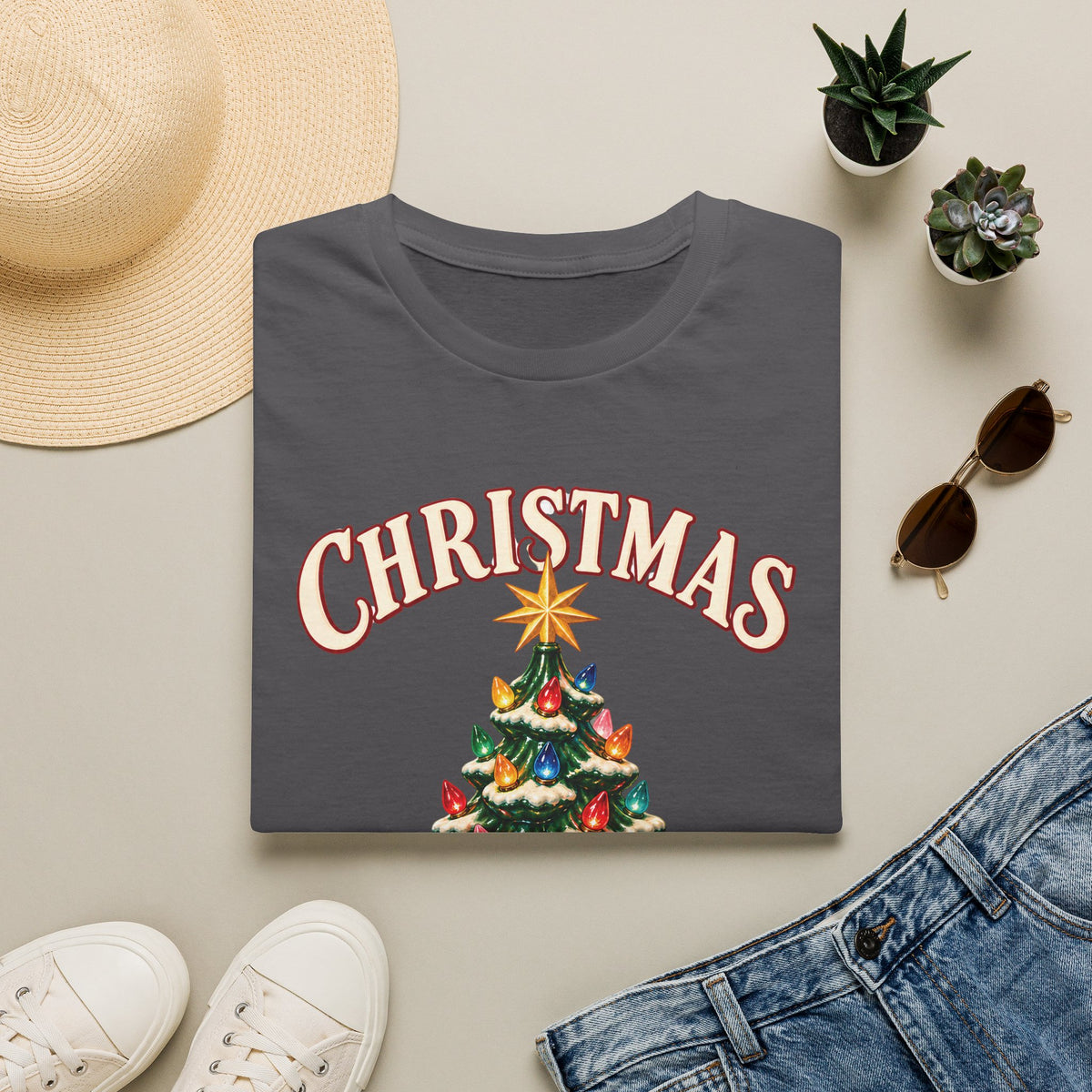 Vintage Ceramic Christmas Tree Graphic Tee