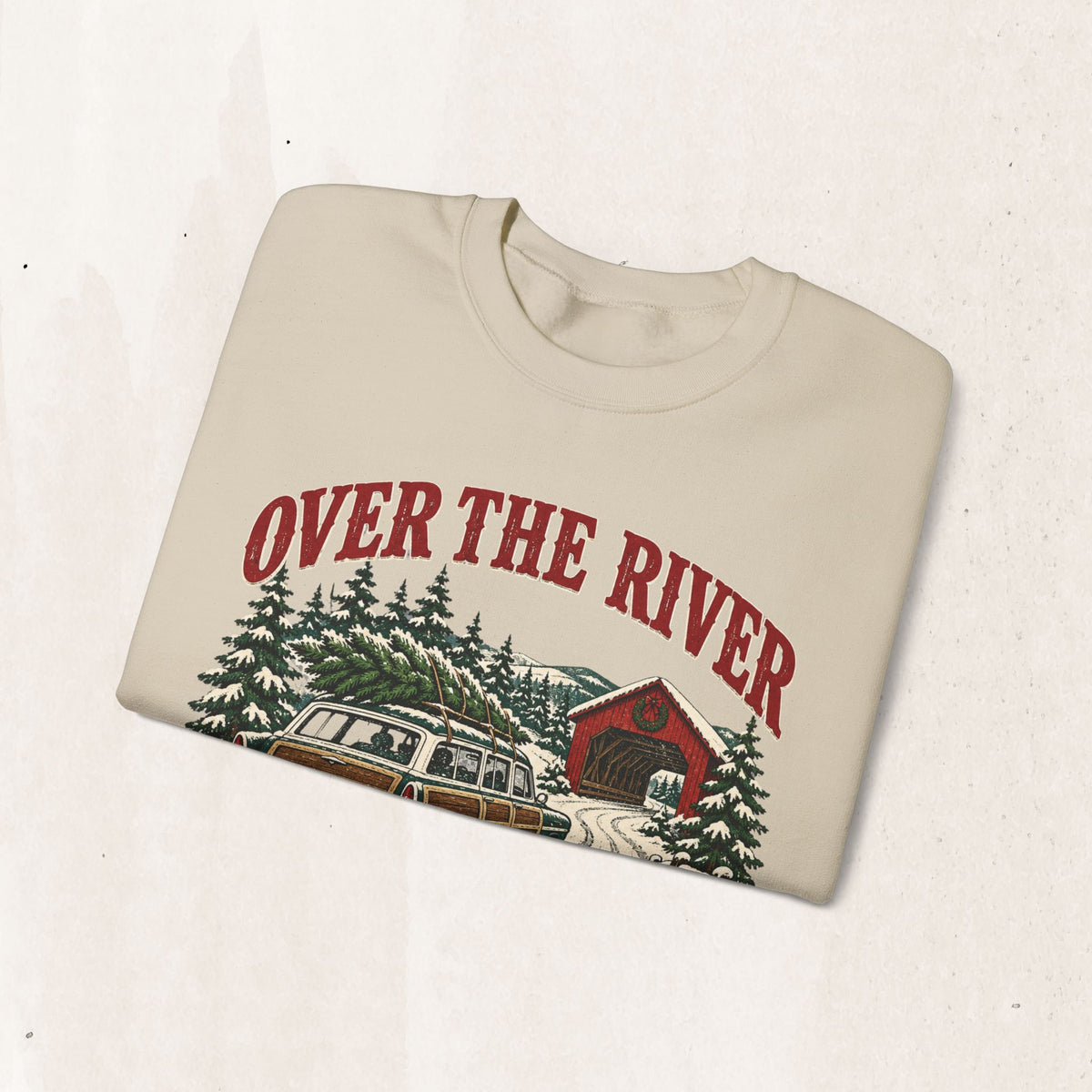 Over the River and Through the Woods Christmas Sweatshirt, Christmas Cabin Crewneck