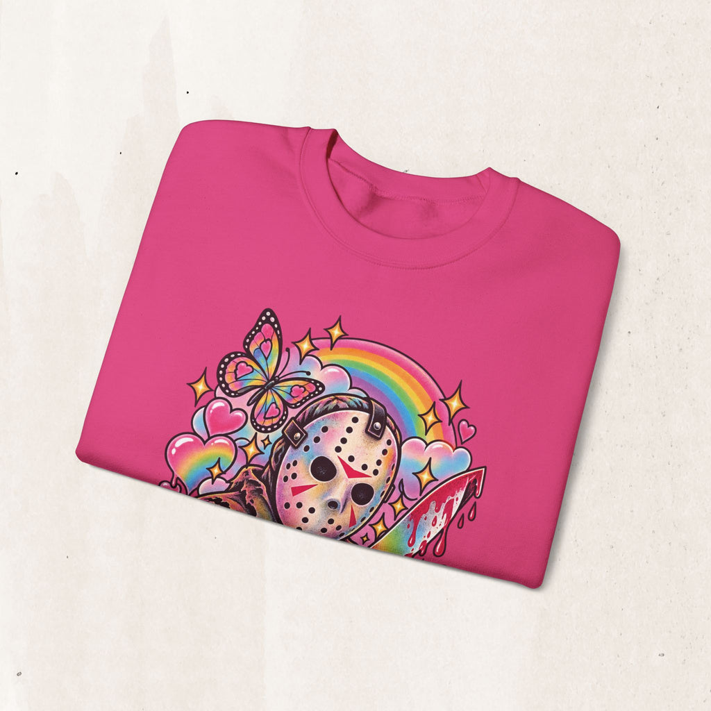 Jason Mask Rainbow Horror Crewneck Sweatshirt