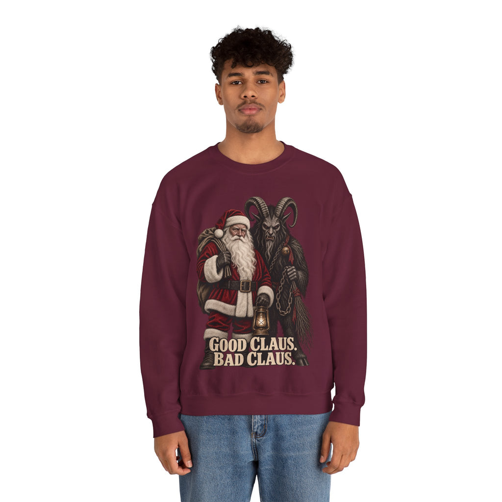 Krampus & Santa Claus Christmas Crewneck Sweater