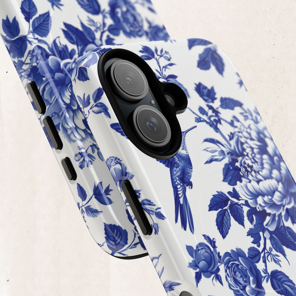 Blue Floral Bird Tough Magnetic Phone Case