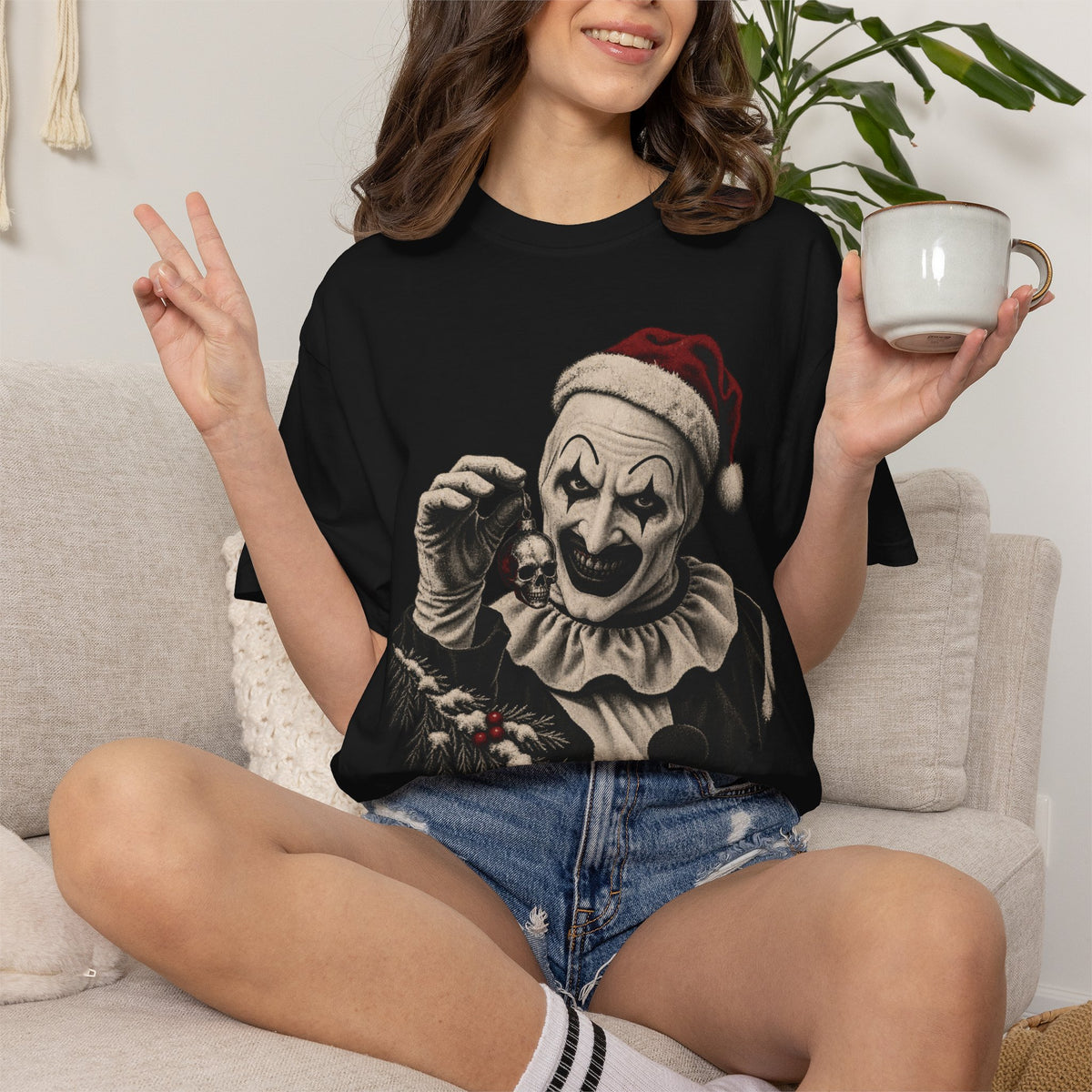 Terrifier Art The Clown Christmas Tee