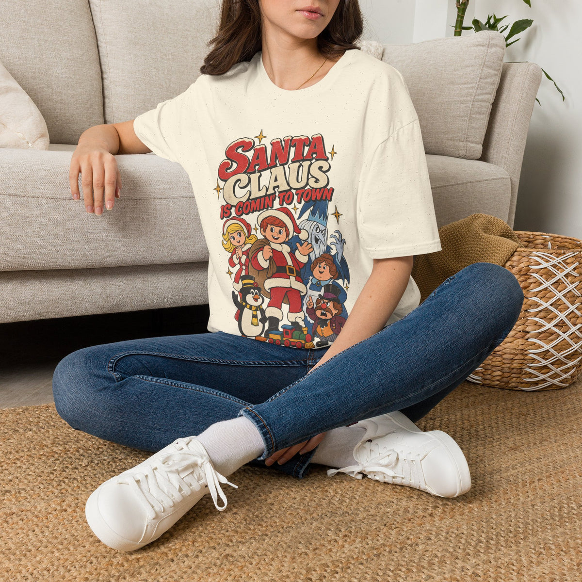 Santa Claus Is Comin' To Town Christmas Tee