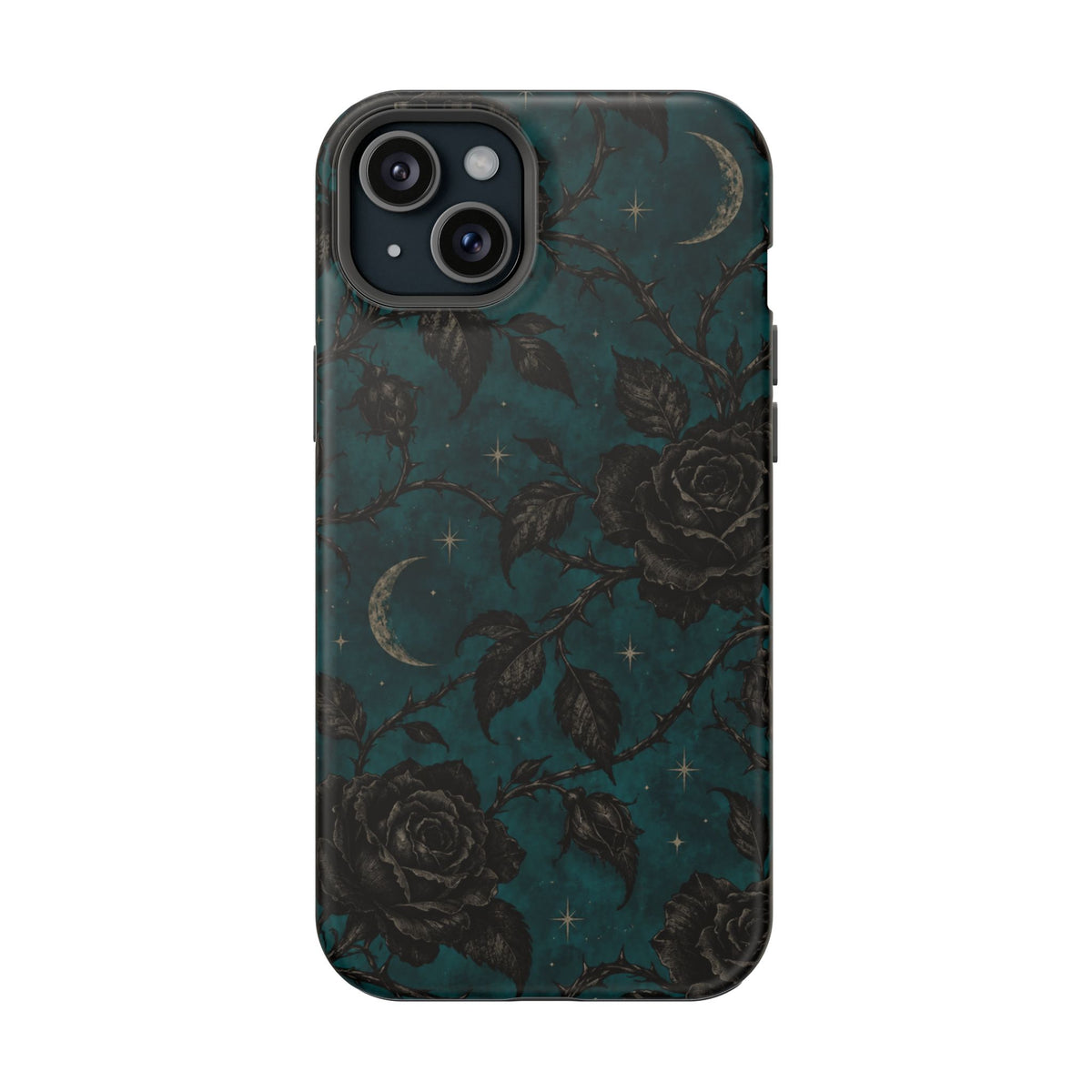 Teal Moon & Black Rose Magnetic Phone Case, alternate view
