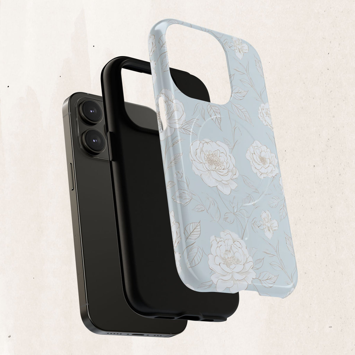 Blue Floral Tough Magnetic Phone Case