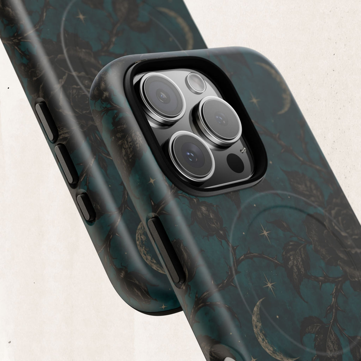 Teal Moon & Black Rose Tough Protective Case
