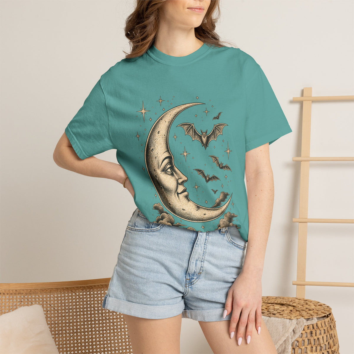 Crescent Moon & Bats Tee