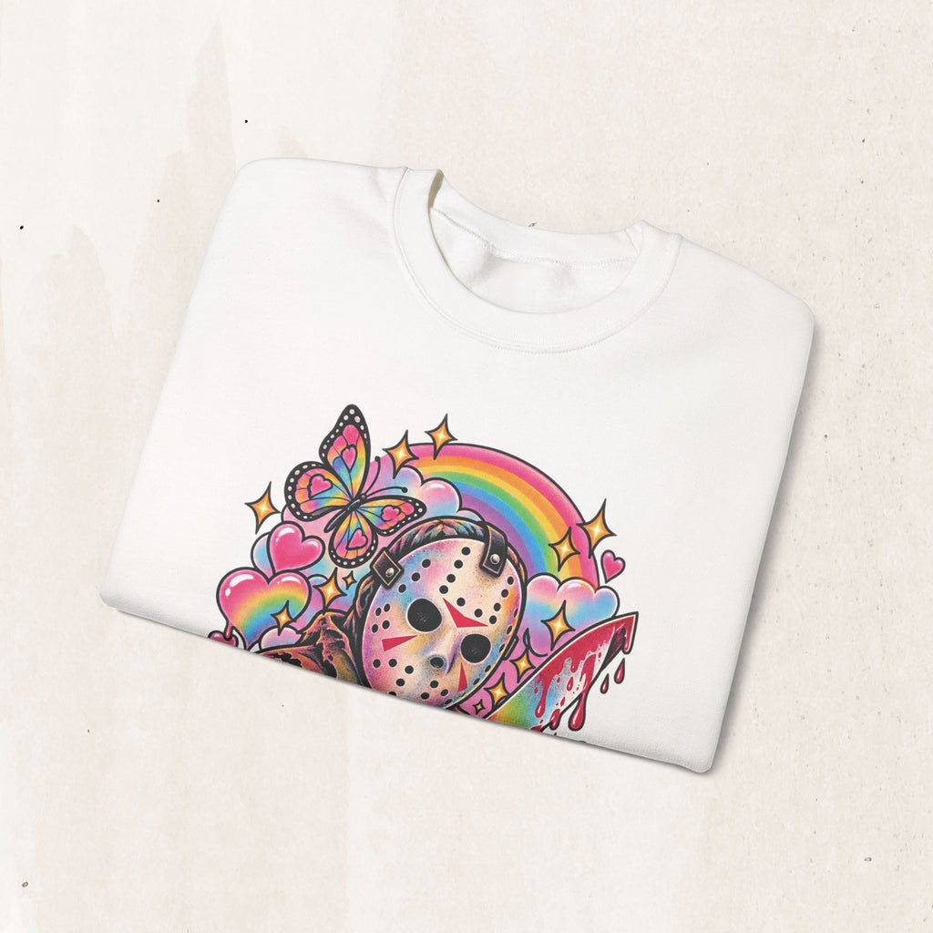 Jason Mask Rainbow Horror Crewneck Sweatshirt