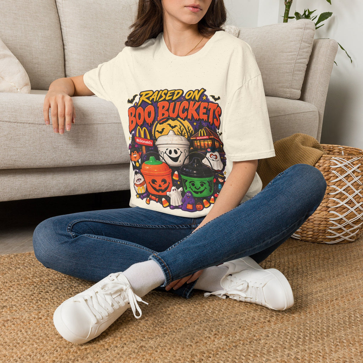 Raised On Boo Buckets Tee in Dark Heather, alternate view