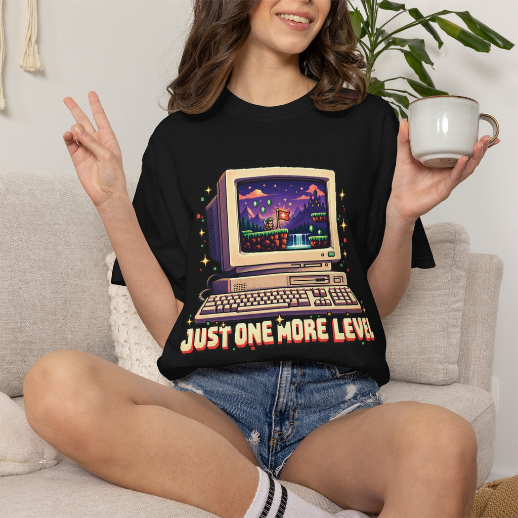 Retro Computer 'Just One More Level' Gaming Tee