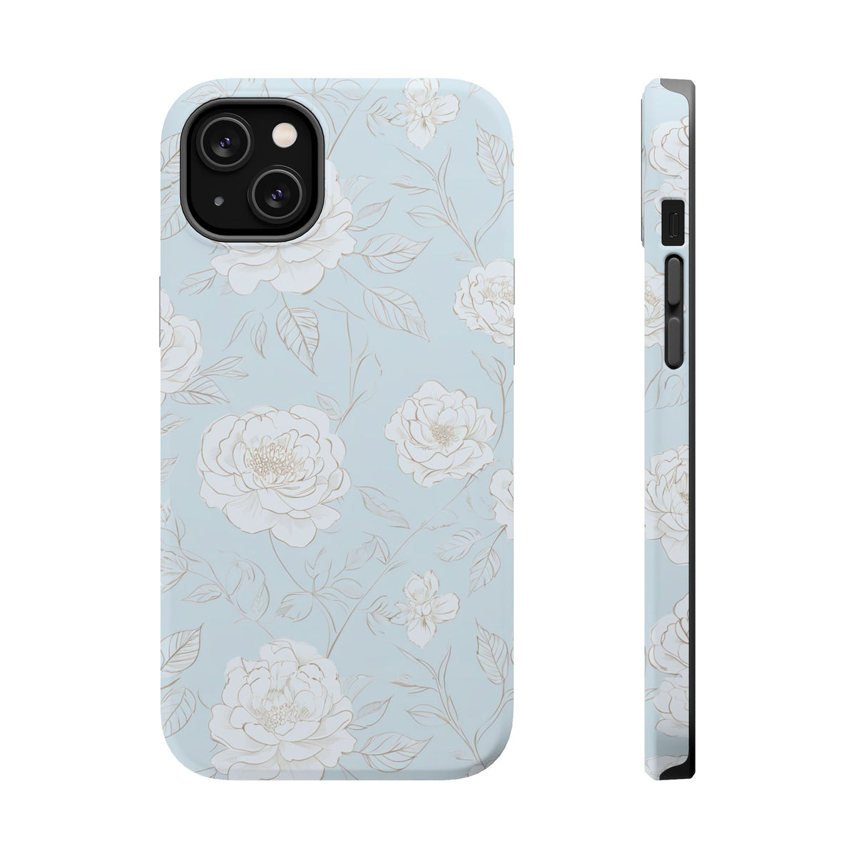 Blue Floral Magnetic Phone Case, alternate view