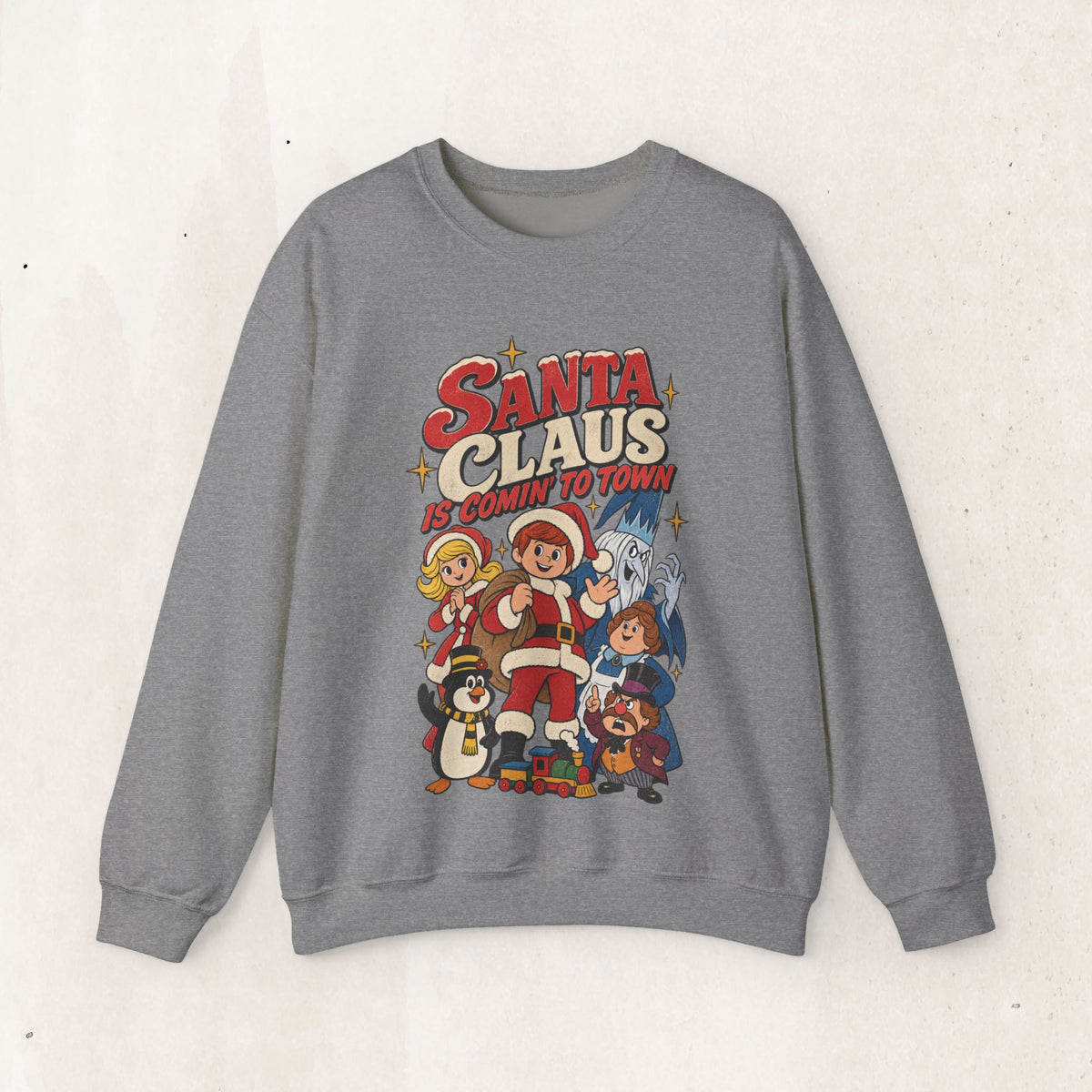 Santa Claus Is Comin' to Town Christmas Crewneck Sweatshirt