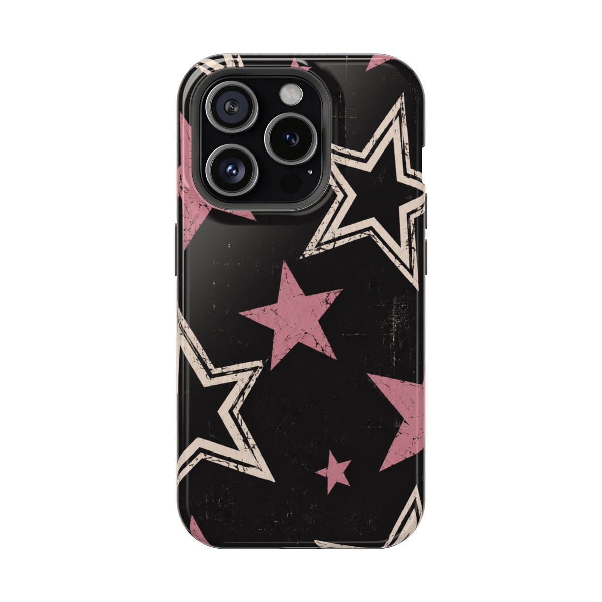 Pink Retro Stars Magnetic Phone Case, alternate view