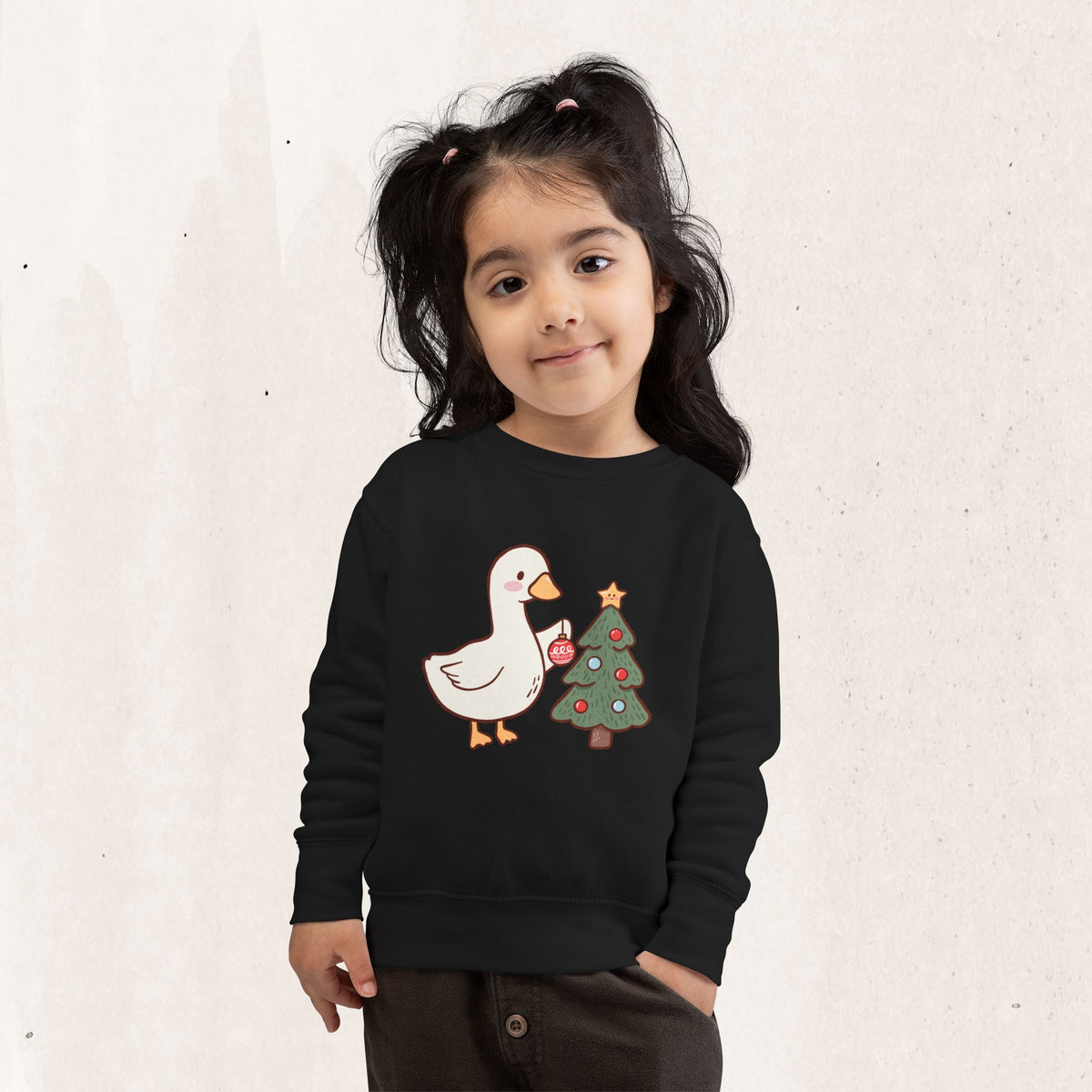 Decorating Duck Toddler Christmas Sweatshirt