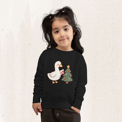 Decorating Duck Toddler Christmas Sweatshirt