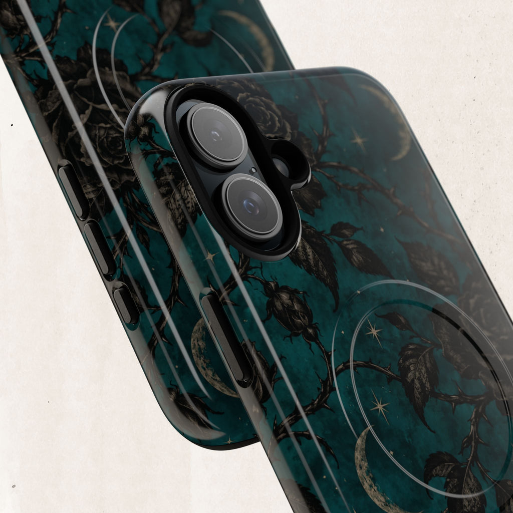 Teal Moon & Black Rose Tough Protective Case