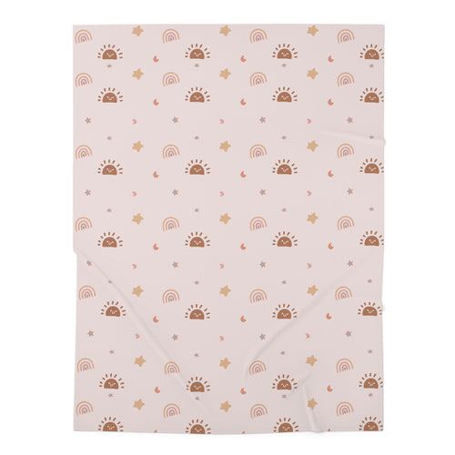 Blush Rainbow & Stars Baby Swaddle Blanket