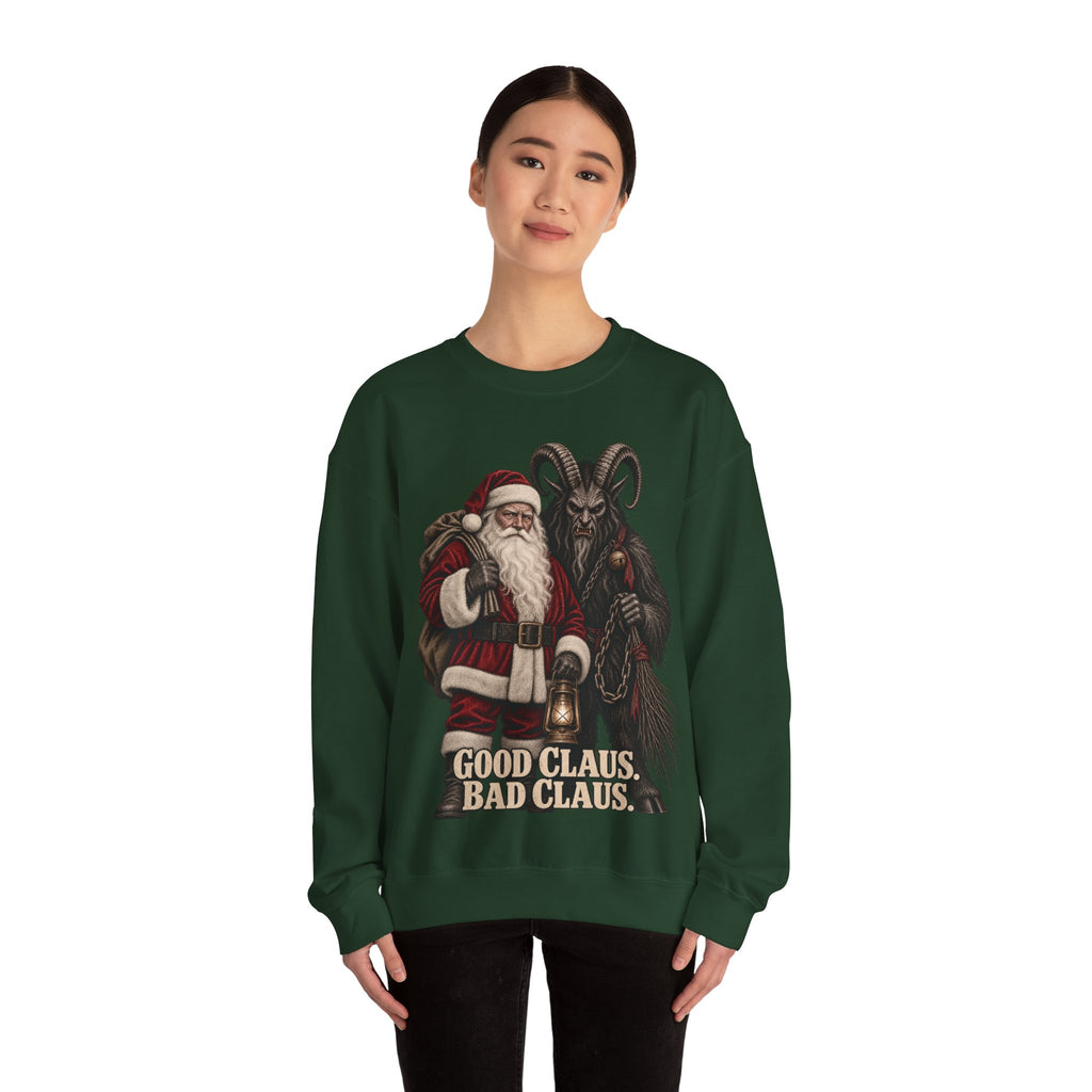 Krampus & Santa Claus Christmas Crewneck Sweater