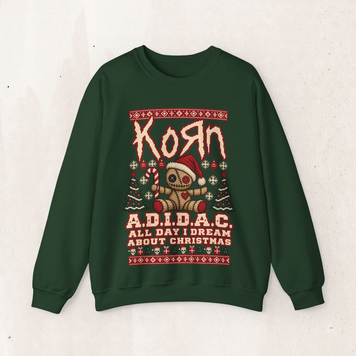 Xmas A.D.I.D.A.C. All Day I Dream About Christmas Sweatshirt – Forest Green