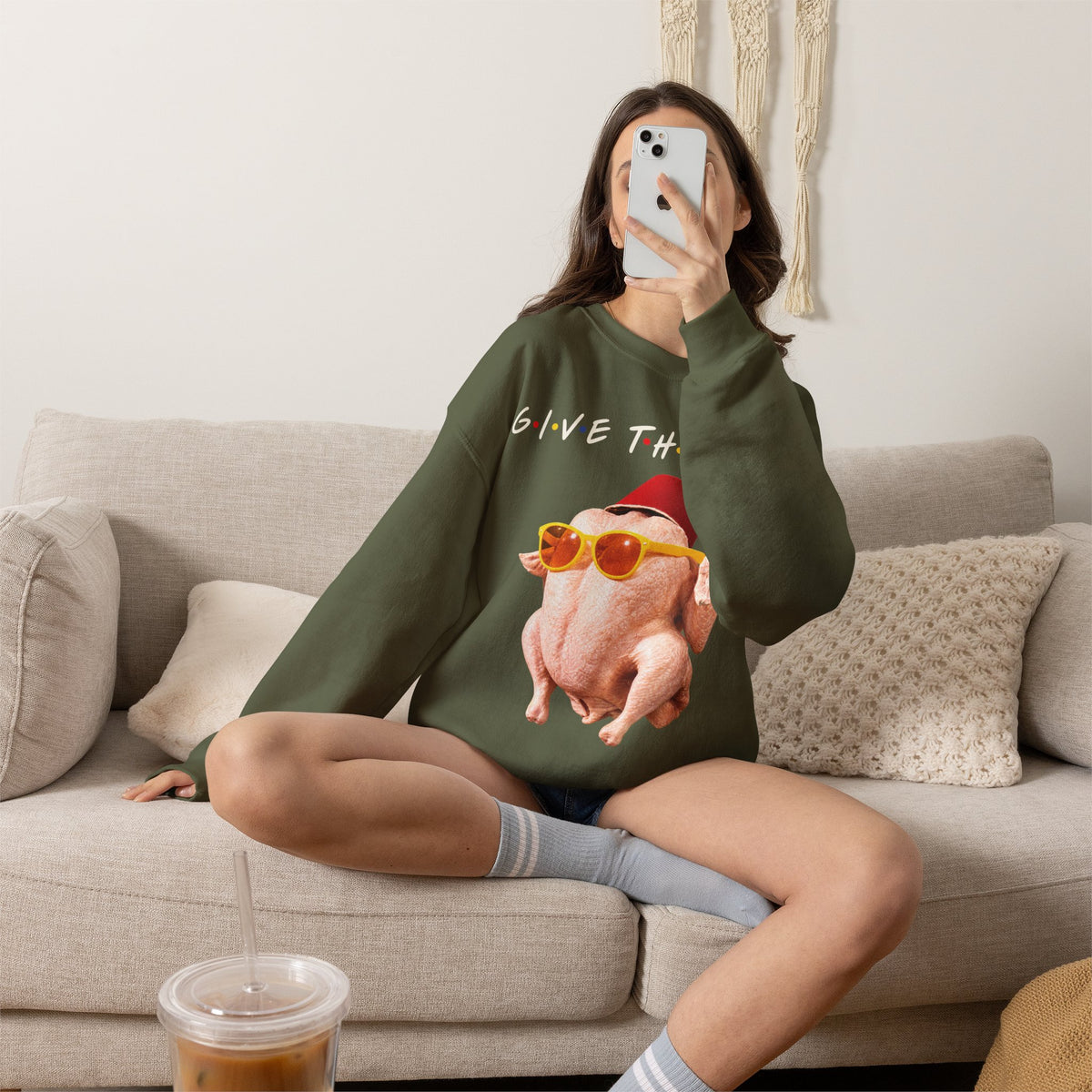 Thanksgiving FRIENDS Turkey Crewneck Sweatshirt Printify