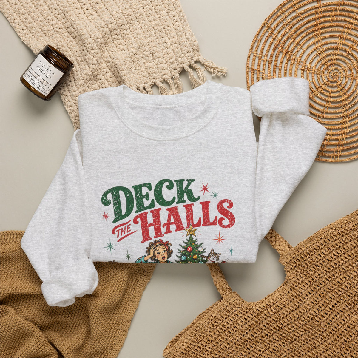 Christmas "Deck the Halls Not My Nerves" Crewneck Sweatshirt