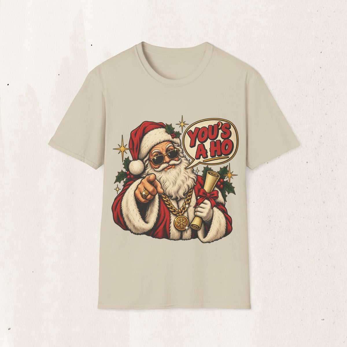 Santa Claus “You’s a Ho” Funny Christmas Tee