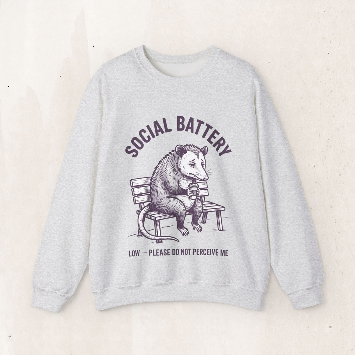 Social Battery Low Graphic Crewneck Sweatshirt