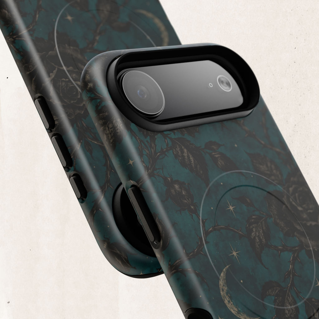 Teal Moon & Black Rose Tough Protective Case