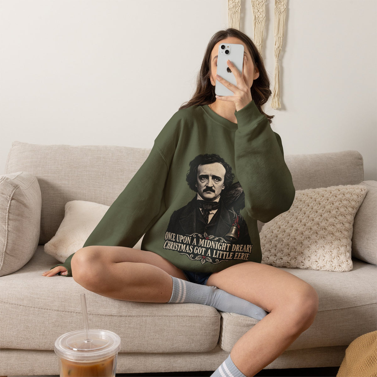 Edgar Allan Poe Christmas Crewneck Sweatshirt