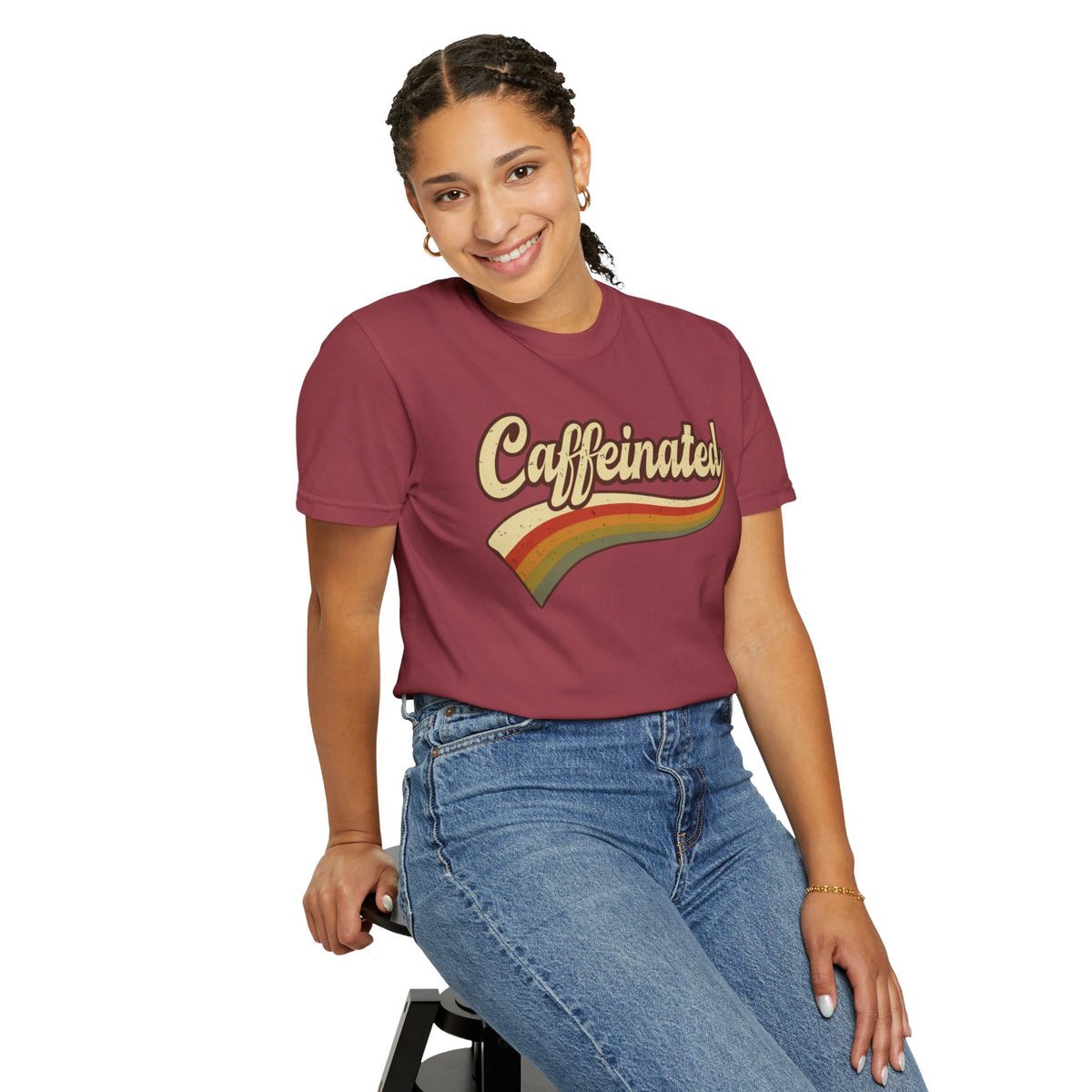Caffeinated Retro Stripe Tee