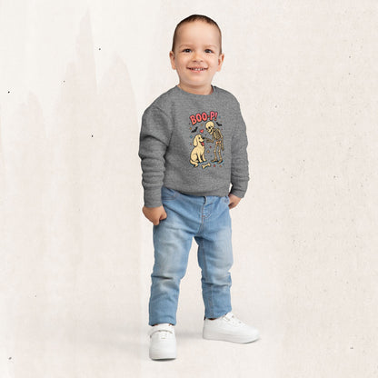 Skeleton & Puppy “BOO-P!” Toddler Sweatshirt