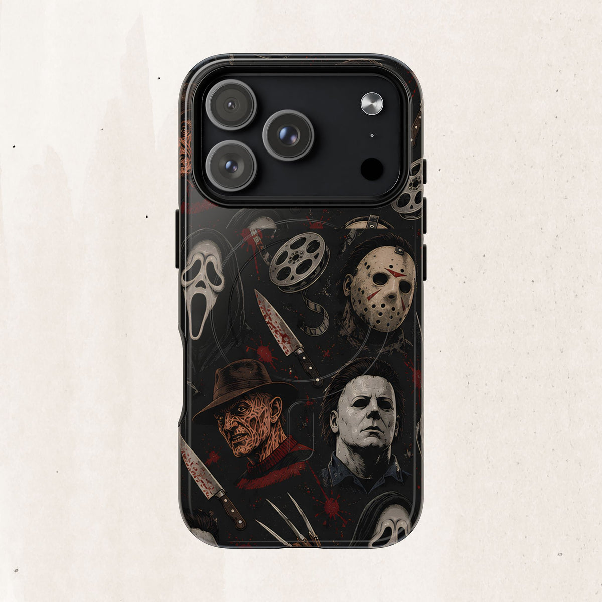 Horror Icons Magnetic Phone Case — Michael Myers, Freddy & Ghost Face Design