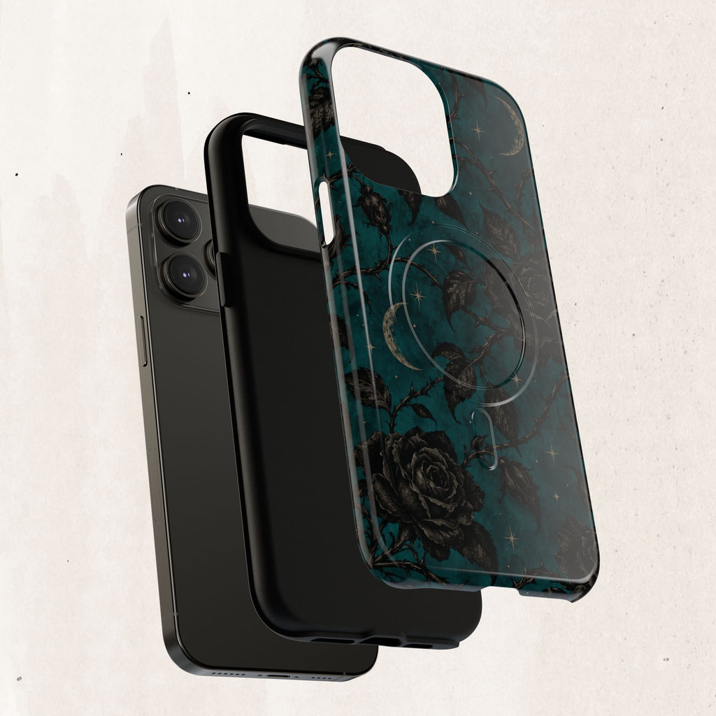 Teal Moon & Black Rose Tough Protective Case