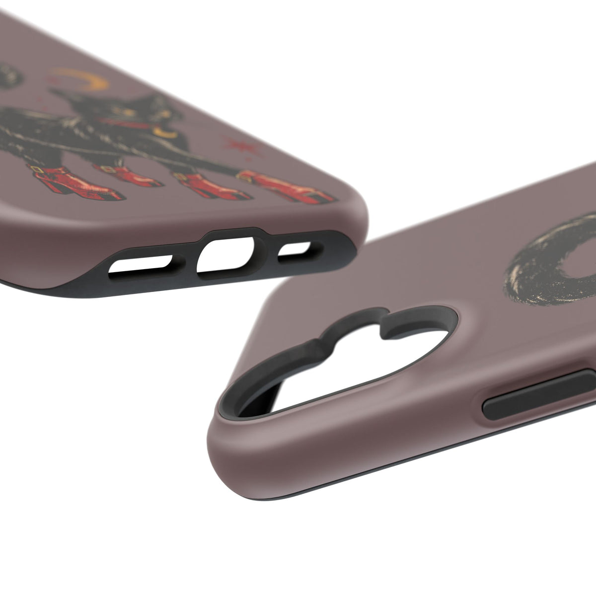 Black Cat in Red Boots MagSafe Phone Case, alternate view