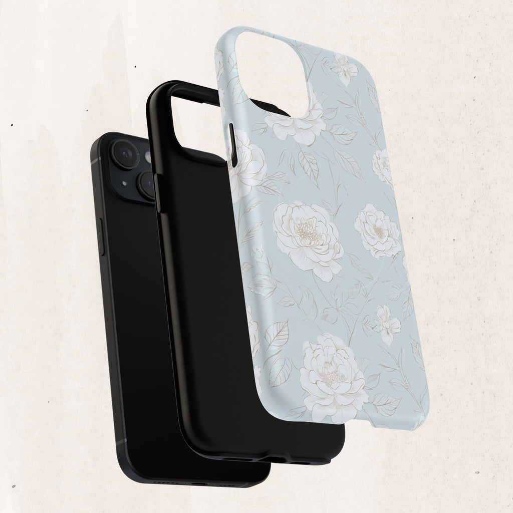 Blue Floral Tough Magnetic Phone Case