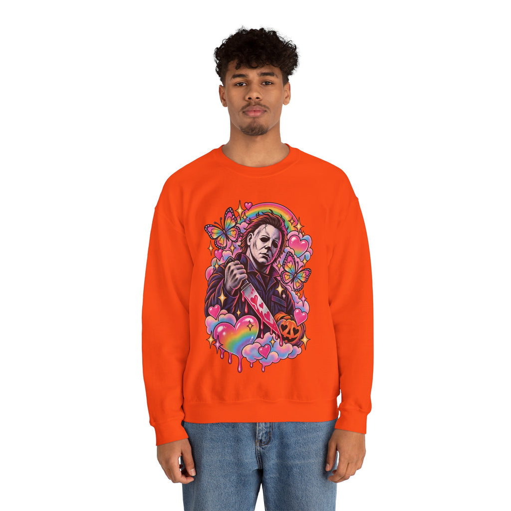 Colorful Michael Myers Horror Heart Crewneck