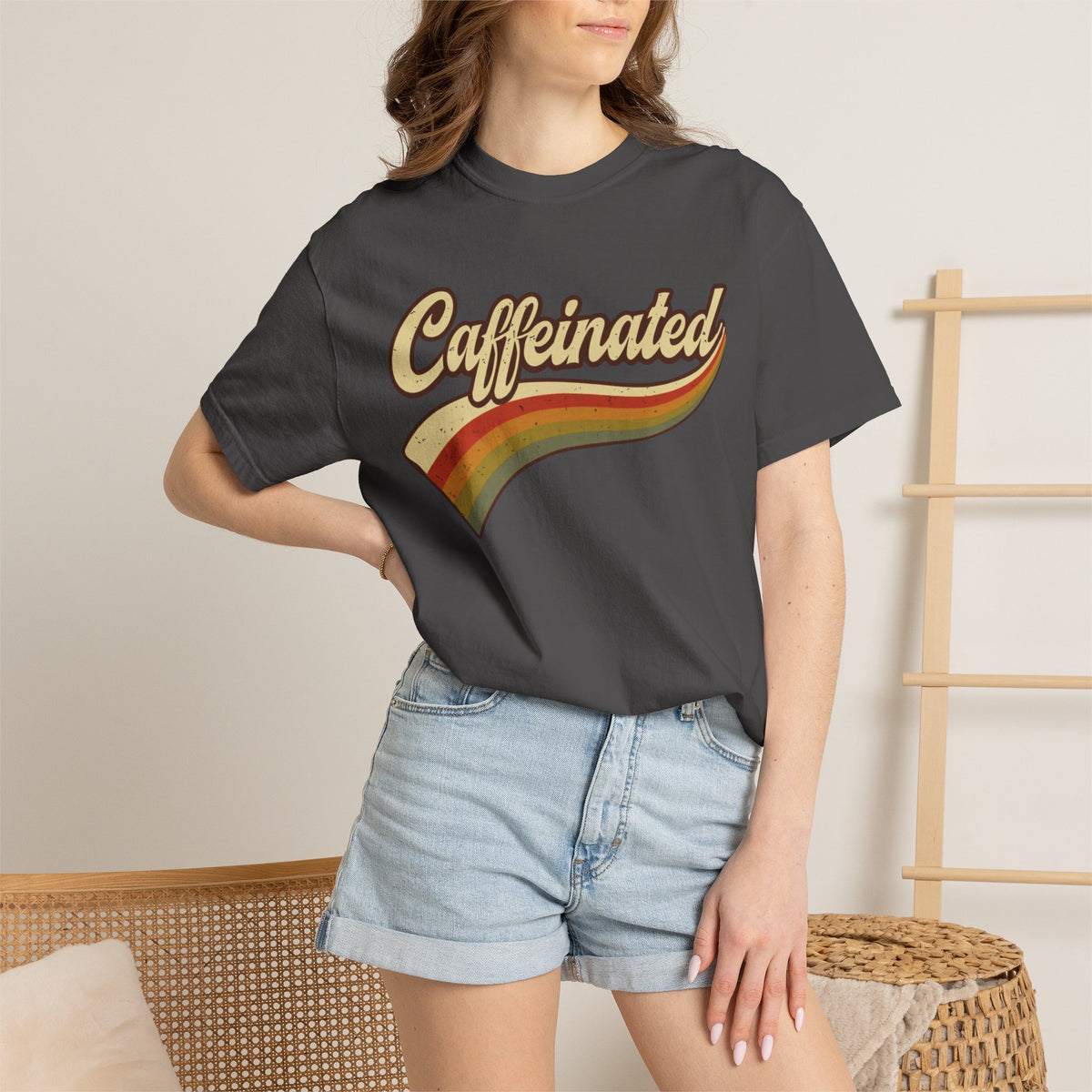 Caffeinated Retro Stripe Tee