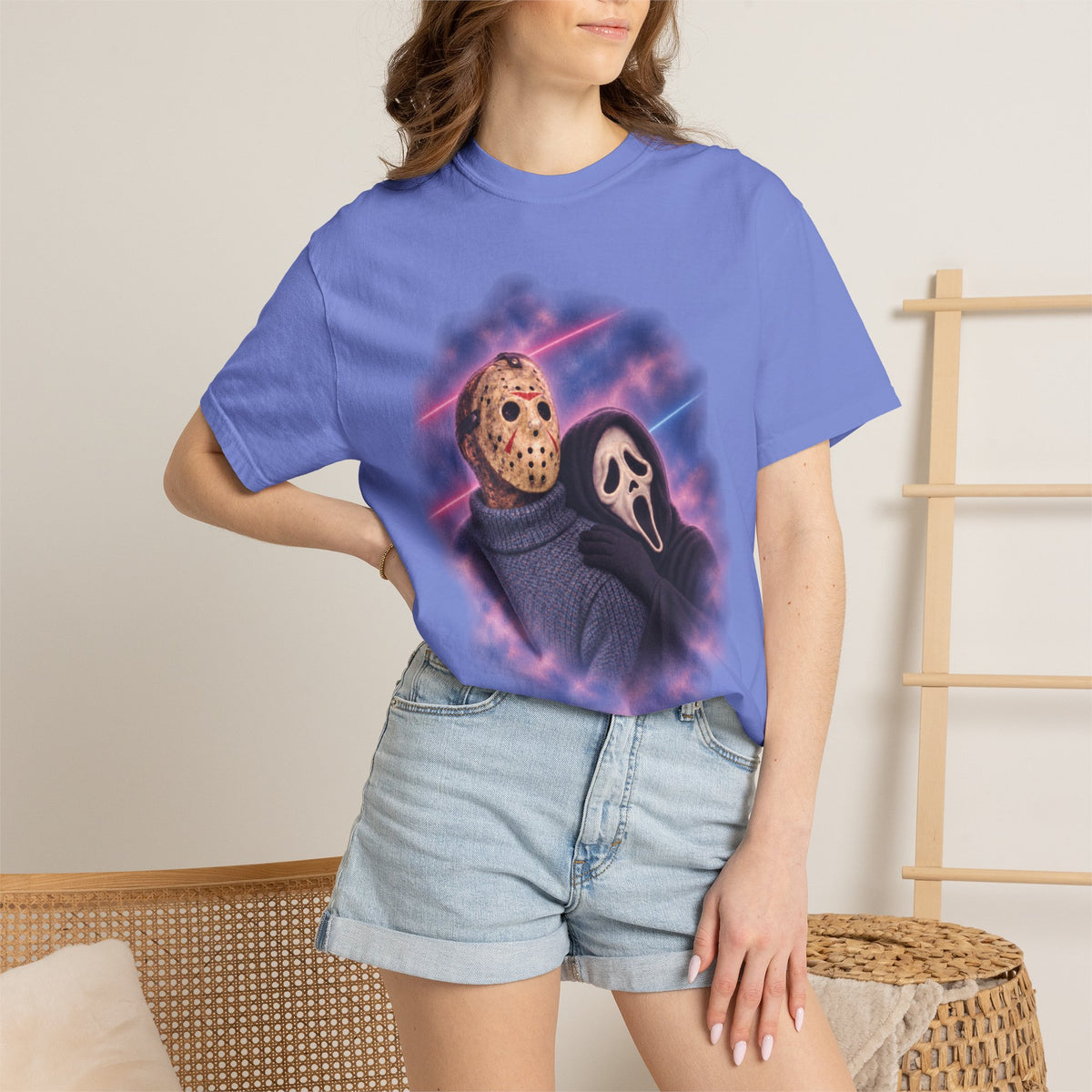 Jason Vorhees & Ghostface 80's Portrait Tee