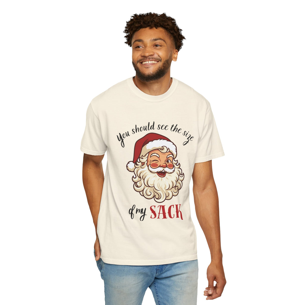 Santa 'You Should See the Size of My Sack' Christmas Tee Printify